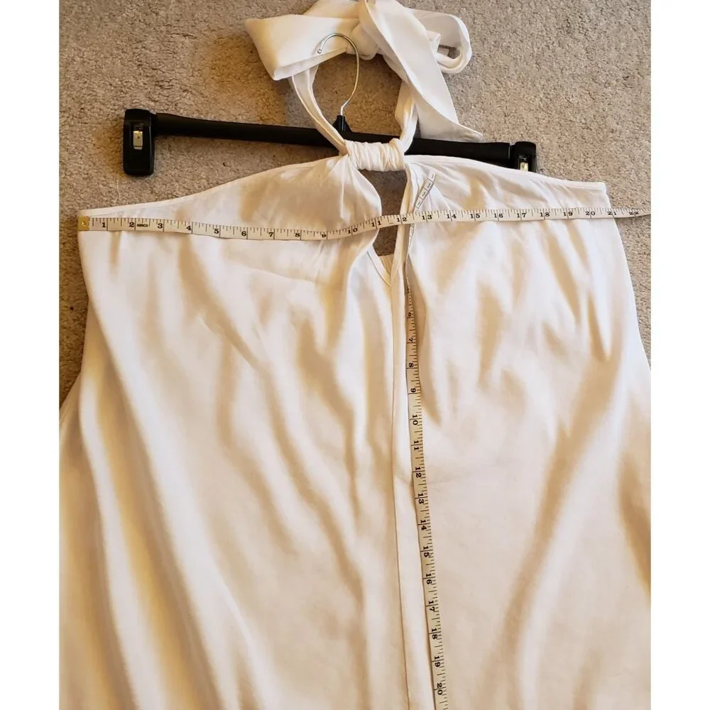 INC White Halter Neck Linen Blend A-Line Maxi Dress Pockets 3X NWT MSRP $129 - Picture 8 of 11